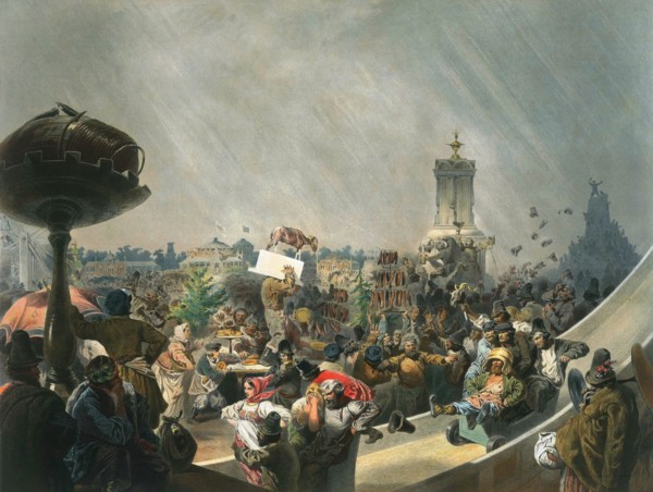 Public festivities following the coronation of Tsar Alexander II, Khodynka Field, Moscow, 1856.  Artist: Mihály Zichy