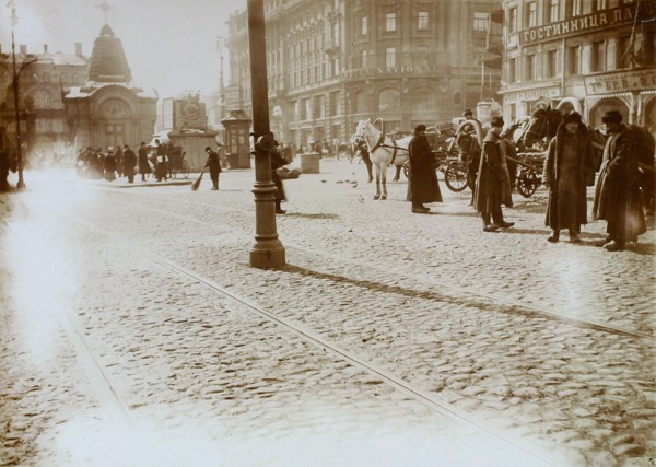 Okhotny Ryad (Hunting Row), Moscow, Russia, 16 March 1911. Artist: Unknown