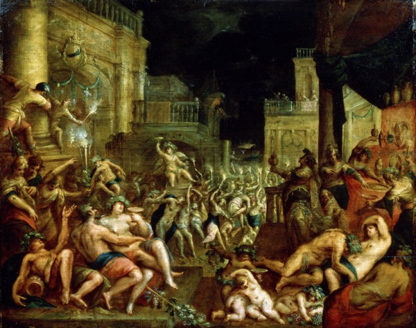 'Midas' Feast in Honour of Bacchus and Silenus'. c.16th century. Artist: Lucas van Valckenborch