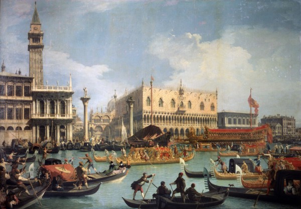 'Buccentoro's Return to the Pier at the Doges' palace', 1730s.  Artist: Canaletto