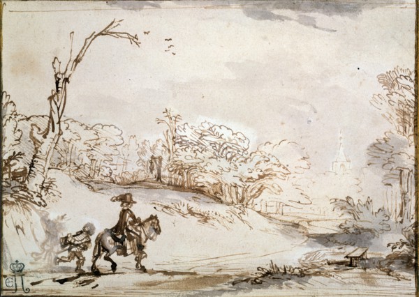'Landscape with a Horseman', 1648-1650.  Artist: Rembrandt Harmensz van Rijn