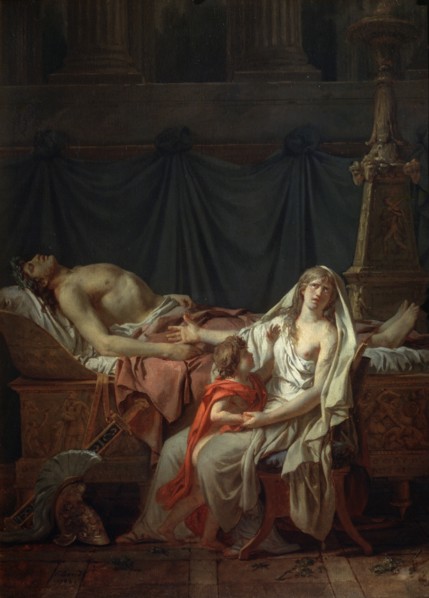 'Andromache mourns Hector', 1783.  Creator: Jacques-Louis David.