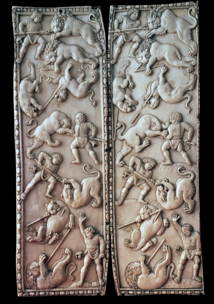 'Dyptychon with Circus scenes', 5th century. Artist: Unknown