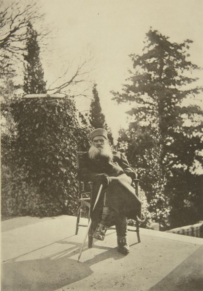 Russian author Leo Tolstoy, Gaspra, Crimea, Russia, 1902.  Artist: Sophia Tolstaya