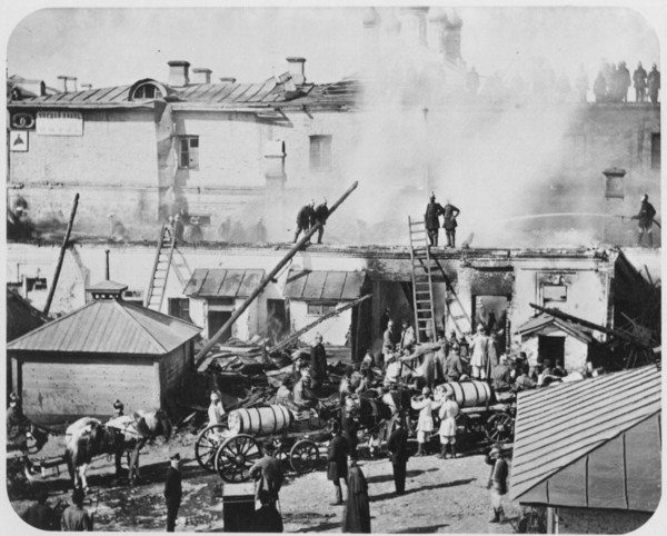 Fire in Moscow, Russia, 1872. Artist: Unknown