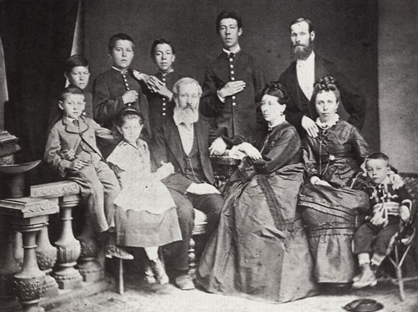 The family of Russian author and playwright Anton Chekhov, Taganrog, Russia, 1874. Artist: S Isakovich