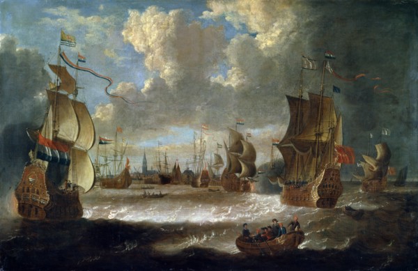 'Ships in a Lagoon', 17th or early 18th century. Artist: Abraham Storck