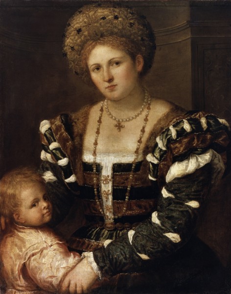 'Portrait of a Lady with a Boy', 1530s. Artist: Paris Bordone