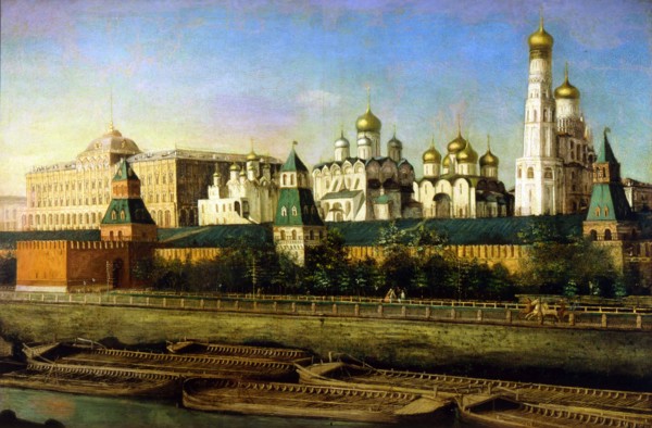 'View of the Moscow Kremlin', 19th century. Artist: Nikolai Podklyuchnikov