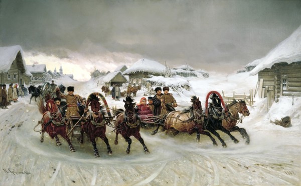 'Shrovetide', 1889. Artist: Pyotr Grusinsky