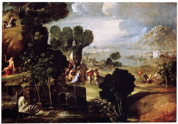 'Landscape with Scenes from Lives of the Saints', c1530. Artist: Circle of Dosso Dossi