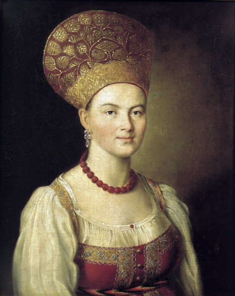 'Female portrait in Russian Dress', 1784. Artist: Ivan Argunov