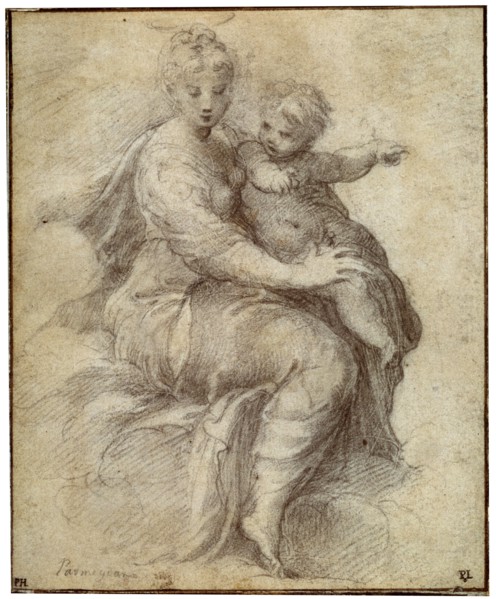 'Madonna and Child on the Clouds', c1525. Artist: Parmigianino
