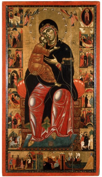 'Madonna and Child Enthroned (with seventeen Scenes from the Life of the Virgin)', 13th century. Artist: Master of Florence