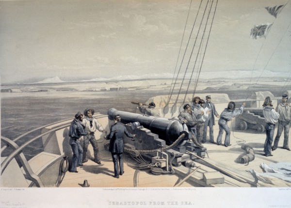 View of Sevastopol from the sea, 1855.  Creator: Simpson, William (1832-1898).