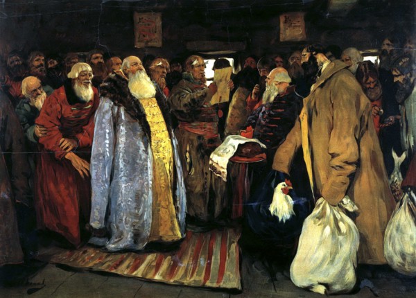 Arrival of a voivode, 1907.  Creator: Ivanov, Sergei Vasilyevich (1864-1910).
