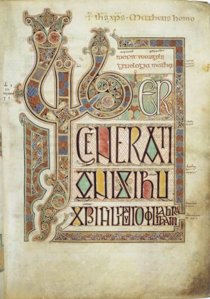The Lindisfarne Gospels, 715-721.  Creator: Eadfrith, (Bishop of Lindisfarne) (?-721).