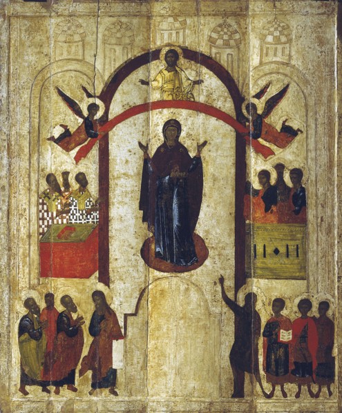 The Protection of the Mother of God (Pokrov), c1399.  Creator: Russian icon.