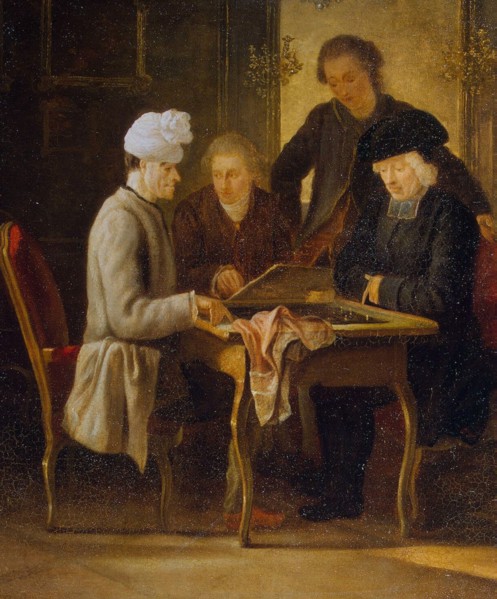 Voltaire at a Chess Table', between 1750 and 1775. Creator: Huber, Jean (1721-1786).