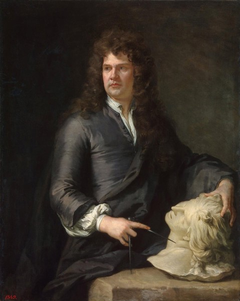 Portrait of the wood carver Grinling Gibbons', (1648-1721), before 1690. Creator: Kneller, Sir Gotfrey (1646-1723).