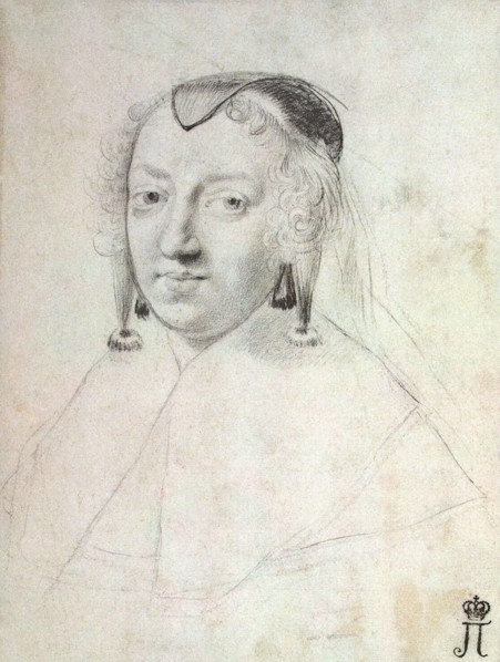 Portrait of Anne of Austria (1601-1666), before 1643.  Creator: Mellan, Claude (1598-1688).