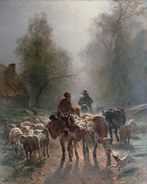 On the Way to the Market', 1859.  Creator: Troyon, Constant (1810-1865).