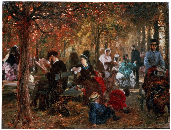 'In the Jardin de Luxembourg (A reminiscence of the Jardin de Luxembourg)', 1876.  Artist: Adolph Menzel