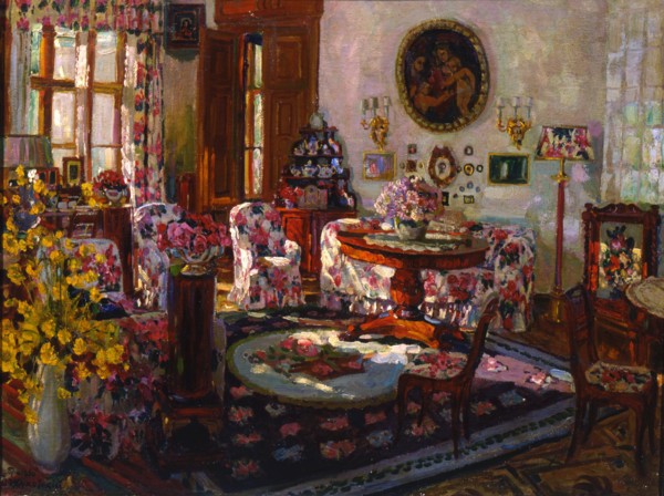 'Interior in the Manor House Brasovo', 1912.  Artist: Stanislav Julianovic Zukovskij