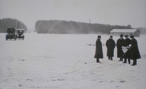 Ryabushinsky brothers inspecting building site for the AMO Factory, 1915.