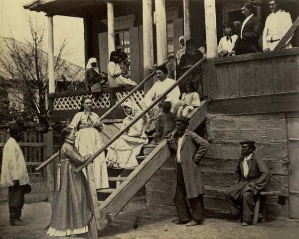 Cossacks family in a feast day, 1876.