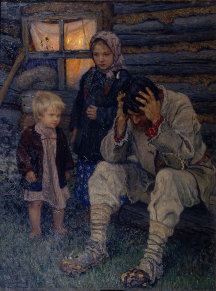 Mourning, 1909. Artist: Bogdanov-Belsky, Nikolai Petrovich (1868-1945)