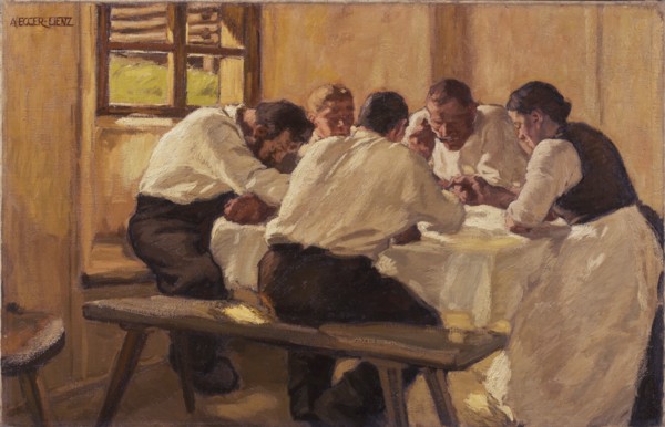 Lunch (The Soup, Version II), 1910. Artist: Egger-Lienz, Albin (1868-1926)