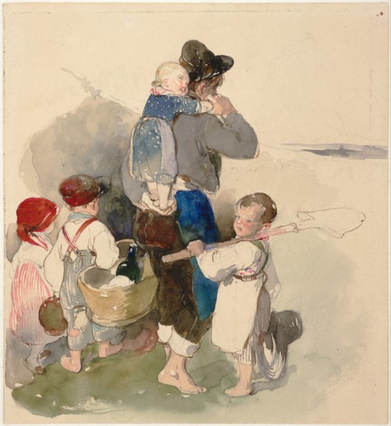 Children on Their Way to Work in the Fields, c. 1840. Artist: Fendi, Peter (1796-1842)