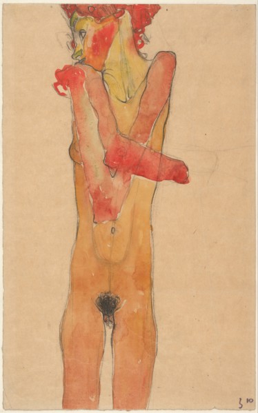 Nude Girl with Folded Arms, 1910. Artist: Schiele, Egon (1890?1918)