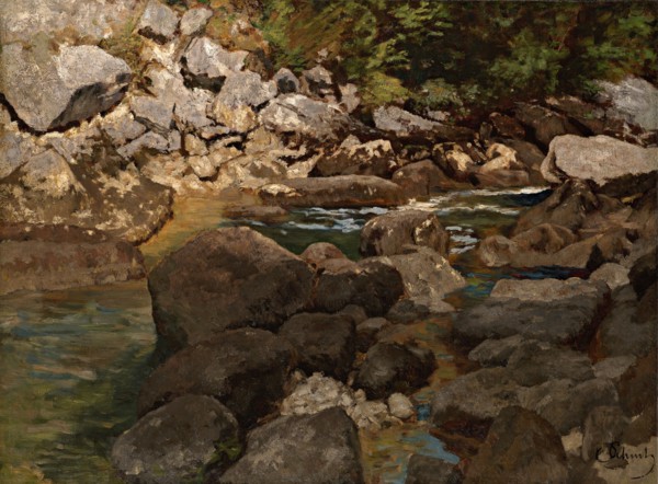 Mountain Stream with Boulders, 1888-1889. Artist: Schuch, Carl (1846-1903)