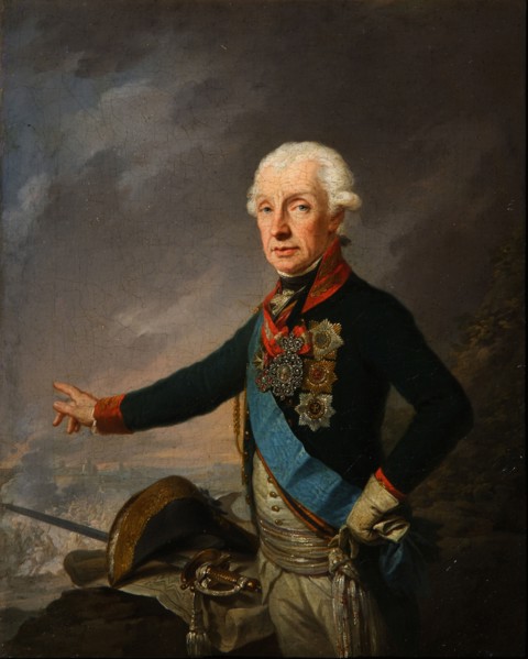 Portrait of Field Marshal Generalissimo Prince Alexander Suvorov (1729?1800), 1799. Artist: Kreuzinger, Josef (1757-1829)