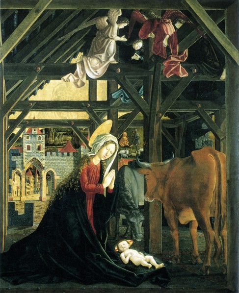 Nativity (Altarpiece of the Church of St. Wolfgang im Salzkammergut), 1481. Artist: Pacher, Michael (ca 1435-1498)