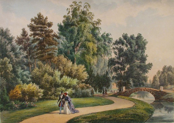 The Vlakhernskoye-Kuzminki estate, c. 1840. Artist: Rauch, Johann Nepomuk (1804-1847)