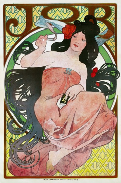 Advertising Poster for the tissue paper Job, 1896. Artist: Mucha, Alfons Marie (1860-1939)