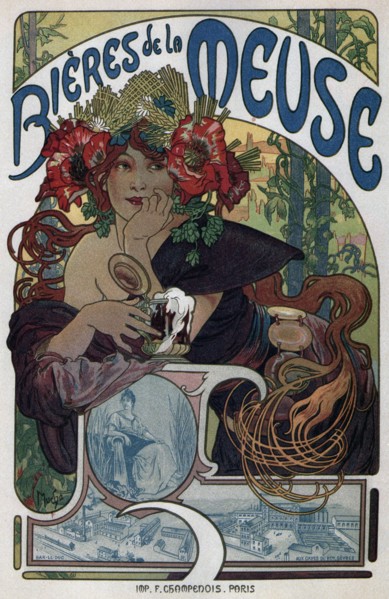 Poster for the Bieres de la Meuse, 1897. Artist: Mucha, Alfons Marie (1860-1939)