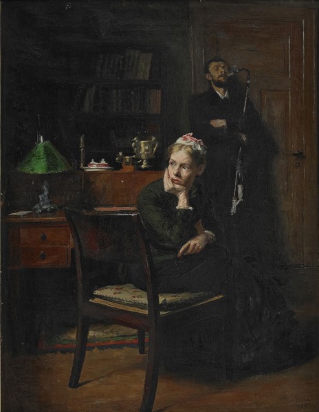 Family Scene in an Interior, 1885. Artist: Ilsted, Peter Vilhelm (1861-1933)