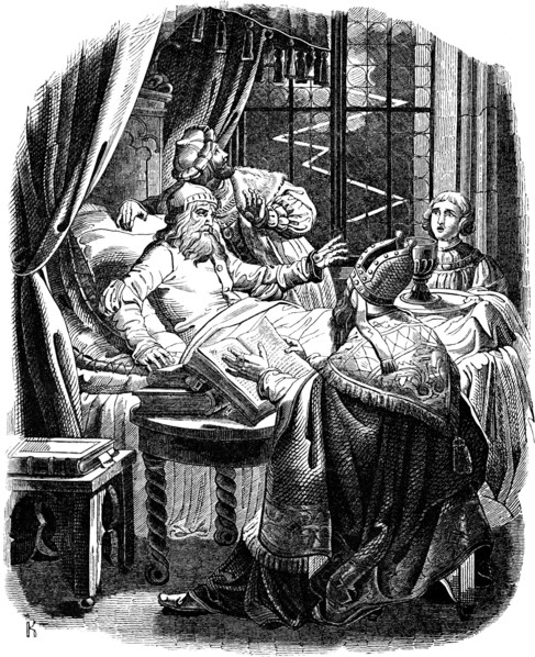 Henry the Lion before his death in Brunswiek (Illustration from the Geschichte des deutschen Volkes by E. Duller), 1840. Artist: Kirchhoff, Johann Jakob (1796-1848)
