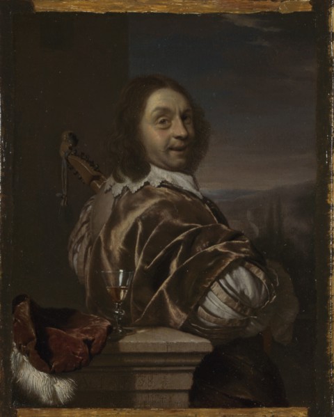 Self Portrait with a Cittern, 1674. Artist: Mieris, Frans van, the Elder (1635-1681)