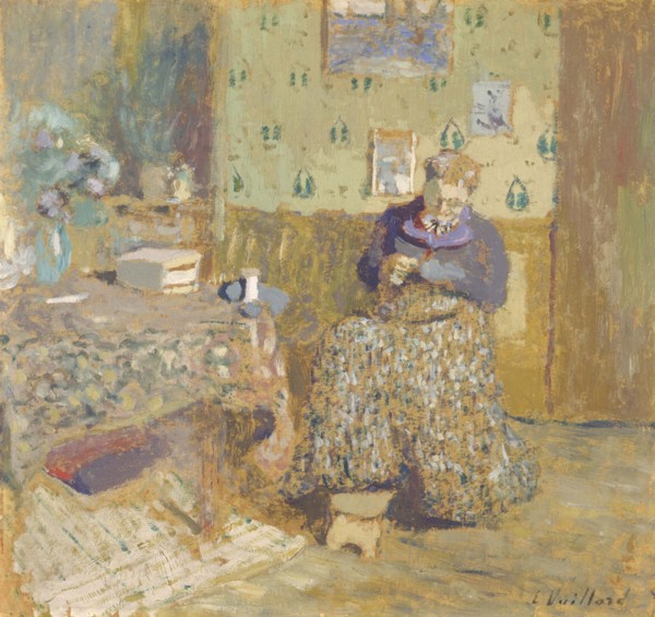 Madame Vuillard Sewing, 1920. Artist: Vuillard, Édouard (1868-1940)