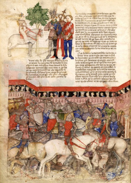 The Knights of the Round (Miniature from La Quête du Saint Graal et la Mort d'Arthus), ca 1220. Artist: Anonymous master