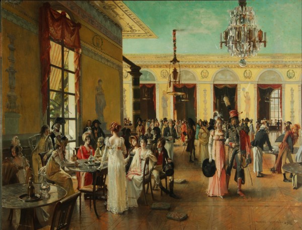 Café Frascati (A Scene From Napoleon's Time=, 1893. Artist: Flameng, François (1856-1923)