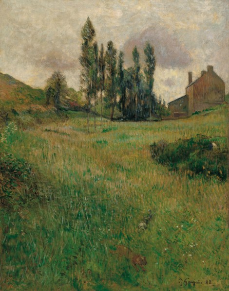 Dogs Running in a Meadow, 1888. Artist: Gauguin, Paul Eugéne Henri (1848-1903)