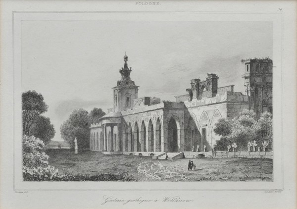 View of the Gothic Gallery in the Wilanów Palace, 1840. Artist: Lemaître, Augustin François (1792-1870)
