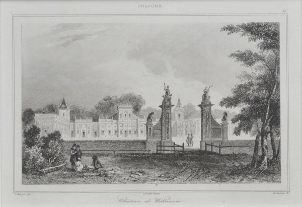 View of the Wilanów Palace, 1840. Artist: Lemaître, Augustin François (1792-1870)