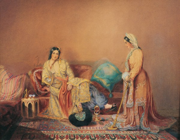 Phanariot Greek Ladies, Mid of the 19th cen.. Artist: Rivière, Daniel Valentine (1780-1854)